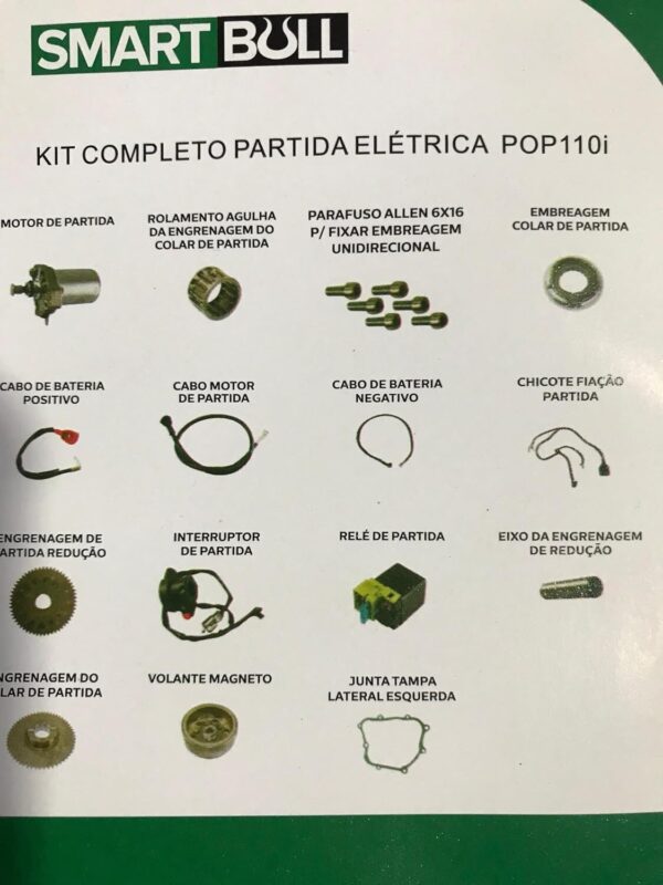 Kit partida elétrica pop 110 Smartbull
