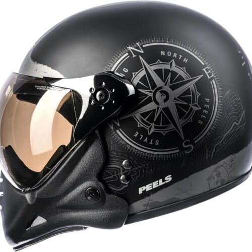 81Pz2ZRUNwL._AC_SL1500_.jpg Peels Capacete Aberto Moto com Queixeira Removível F-21 North Preto Fosco/Grafite 58