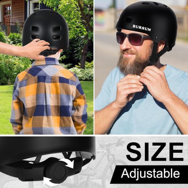 81SjIF5ZS6L._AC_SL1500_.jpg BURSUN Capacete De Bicicleta E Skate Para Crianças 5 A 8 Anos, Jovens Adultos 14 16 Scooter Multiesportiva Ajustável, Bicicleta, Patins, Patins Em Linha, Hoverboard, Longboard, 3 Tamanhos