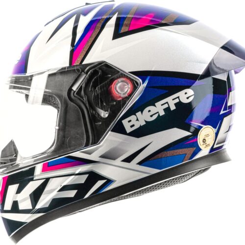 Capacete Bieffe B12 Kf Branco + Viseira Espelhada Aerofolio
