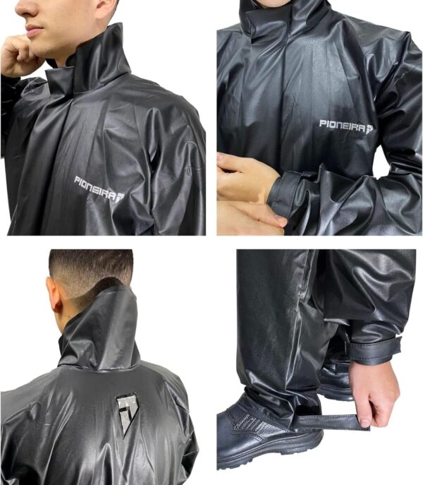 81mDN2Z3wQL._AC_SL1500_.jpg Conjunto Capa de Chuva Motoqueiro Tamanho G PVC 0,28mm Pop Gola Masculino - Pioneira 2510-PRE-G