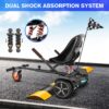 81mLGaOadZL._AC_SL1500_.jpg K2 Hoverboard Go Kart com absorção de choque traseiro, acessório de fixação para assento de hoverboard para placa de flutuação de 16,5 cm, 20,3 cm, 25,4 cm, comprimento da moldura ajustável e roda de borracha off-road