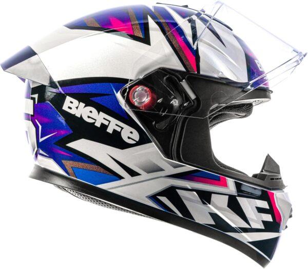 81xCybF3vgL._AC_SL1500_.jpg Capacete Bieffe B12 Kf Branco + Viseira Espelhada Aerofolio