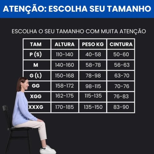 Colete Corretor de Postura Ortopédico Ajustável Postufit – Cinta Lombar e Cervical para Coluna, Alívio de Dores nas Costas, Melhora a Postura e o Sono, Produto - Velcro/unisex (Extra GG)