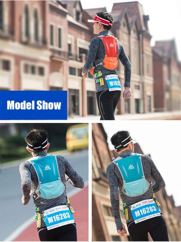 Mochila Leve de 5L para Corrida, Esportes Ao Ar Livre, Trilha, Corrida, Maratona, Caminhada, Bolsa de Fitness, Pacote de Colete de Hidratação (Vermelho Rosa + Bexiga de Água de 1,5L)