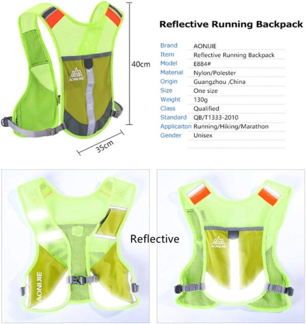 1768136747_61kyxq431uL._AC_SL1000_.jpg Homens Mulheres Ultraleve Corrida Colete Pacote Reflexivo Respirável Hidratação Mochila para Caminhadas Camping Maratona Ciclismo Corrida (Azul - com 2 pcs 250ml Garrafas)