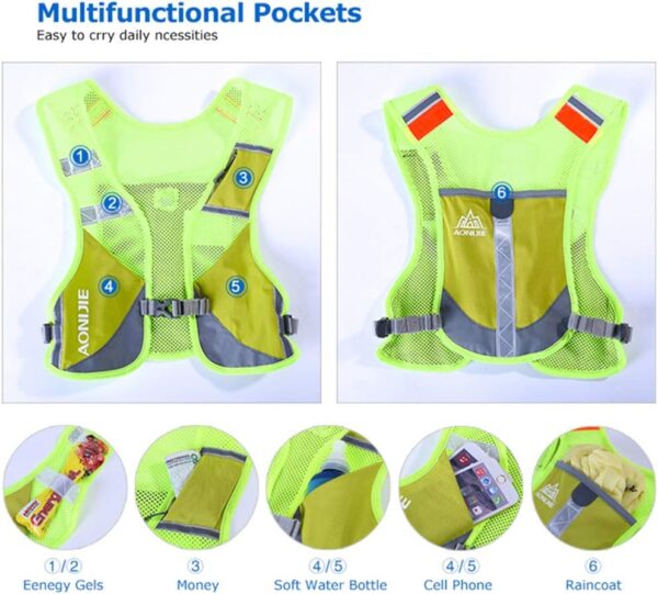 1768136748_613TKsE5OfL._AC_SL1000_.jpg Homens Mulheres Ultraleve Corrida Colete Pacote Reflexivo Respirável Hidratação Mochila para Caminhadas Camping Maratona Ciclismo Corrida (Azul - com 2 pcs 250ml Garrafas)