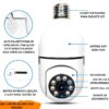 Kit 2 Câmeras Lâmpadas de Segurança Ip Wifi 360 Giratória Visão Noturna Full Hd Com Sensor de Movimento e Infravermelho