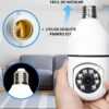 Kit 2 Câmeras Lâmpadas de Segurança Ip Wifi 360 Giratória Visão Noturna Full Hd Com Sensor de Movimento e Infravermelho