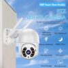 KIT 3 Câmeras de Segurança Domo WiFi PTZ externa, Câmera IP sem fio com visão de 360°, Visão noturna colorida, Áudio bidirecional, Detecção de movimento, Alerta de atividade - BELLA NET