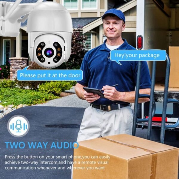 KIT 3 Câmeras de Segurança Domo WiFi PTZ externa, Câmera IP sem fio com visão de 360°, Visão noturna colorida, Áudio bidirecional, Detecção de movimento, Alerta de atividade - BELLA NET