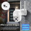 Câmera de Segurança IP Dome 2MP Full HD 1080p, Visão Noturna Colorida, Detecção e Rastreamento Humano, Gravação na Nuvem ou Local, Resistente à Intempéries IP66