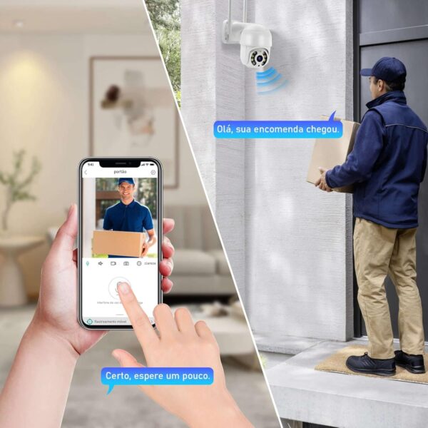 Câmera de Segurança IP Dome 2MP Full HD 1080p, Visão Noturna Colorida, Detecção e Rastreamento Humano, Gravação na Nuvem ou Local, Resistente à Intempéries IP66