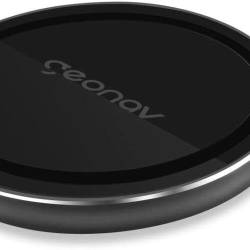 410vAowBp2L._AC_SL1000_.jpg Geonav Carregador por Indução de mesa 10W, vidro, carregamento rápido, compatível com aparelhos Android e iPhones com padrão Qi, QI10WG, Preto