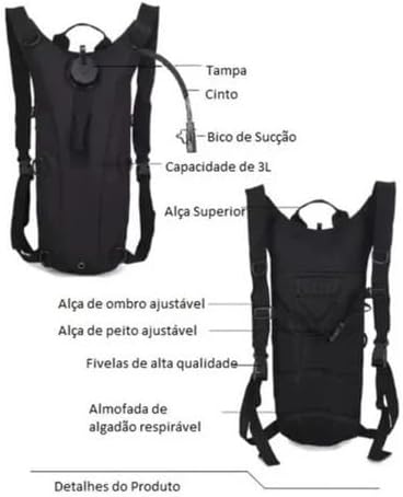 412km8pmuAL._AC_.jpg Mochila Tática Com Refil Hidratação 3 Litros Bike Corrida