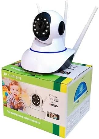 Imports Camera Robo 3 Antenas Ip Wifi 360° 720p Sistema Yoosee/Yyp2p Câmera IP Sem Fio Wifi Hd 3 Antenas Sensor Noturna