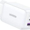 419Pl2uuqqL._AC_SL1000_.jpg QCYDOBRASIL Carregador de Parede 65W Portas 2 USB A + 1 Porta USB Tipo C Compatível com MacBook iPhone Samsung Xiaomi Laptops e Mais