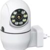 Câmera de Tomada Segurança 2MP - WiFi Visão 360° HD 1080p, Câmera IP ICSee Infravermelho, Sem Fio com App, Câmera Panorâmica 360° Visão Noturna, Áudio Bidirecional Detecção de Movimento, Pet
