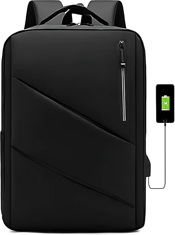 41EVVeZ3jxL._AC_.jpg Mochila Executiva Masculina para Notebook 15.6” com Saída USB, Zíper Impermeável e Design Slim Ergonômico – Mochila de Trabalho, Viagem e Estudos