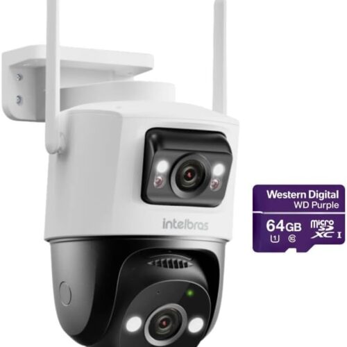 Câmera Externa Wi-Fi 3MP 360° Full Color iM9+ Com SD 64gb