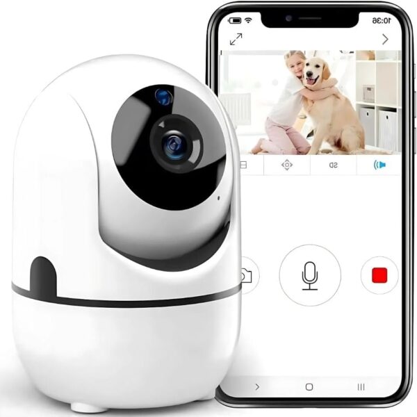 Babá Eletrônica Câmera Wi-Fi de Segurança IP Full HD 1080p – Visão Noturna, Áudio Bidirecional, Monitoramento Remoto via Celular, Rastreio por Movimento, Ideal para Bebê, Pet e Casa