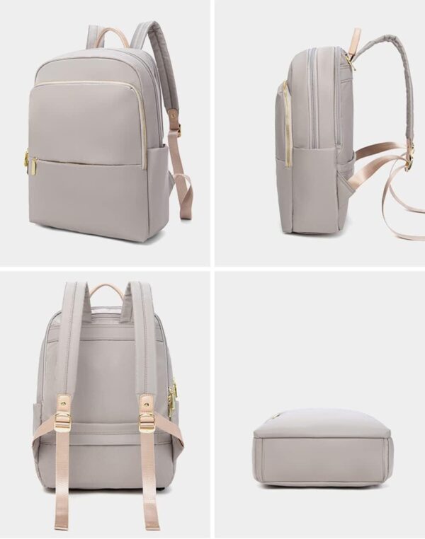 Mochila Feminina de Nylon Impermeável, Compartimento para Notebook de 14 polegadas, Ideal para Comutar, ir à Escola e Uso Casual
