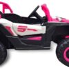 Bang Toys - Carrinho Elétrico Infantil UTV R3 12V - com Portas que Abrem, Luzes, Sons, Bluetooth, Controle Remoto - Suporta até 30kg - Cor Rosa