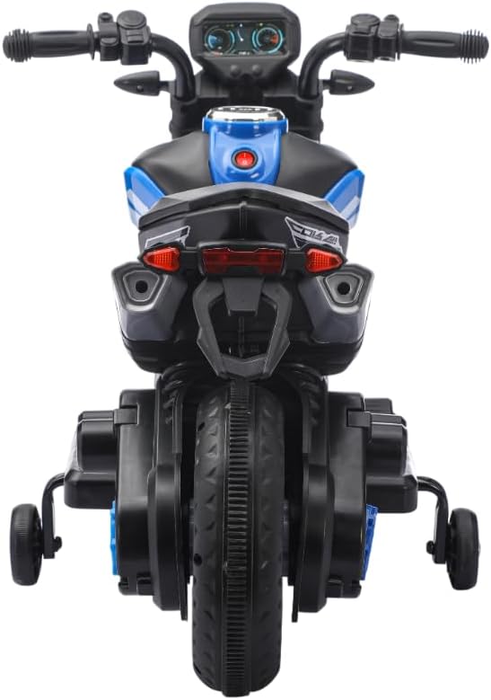Bang Toys - Moto Elétrica Infantil Syren X2 12V - com Rodas de Treinamento, Luz de LED, Sons Realistas, Entrada USB/MP3 - Suporta até 25kg - Cor Azul