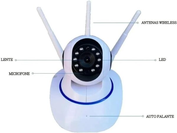 Câmera Ip 3 Antenas Wifi Wireless Yoosee Visão Noturna Luatek