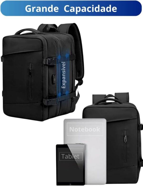 515EZ2nUDvL._AC_SL1280_.jpg Mochila, Feminina, Masculina, Viagem, Expansível, Notebook, Mala Mão, Impermeável, Academia, Grande, Preta, Cinza, Rosa, Compacta, Academia, Executiva, Compacta