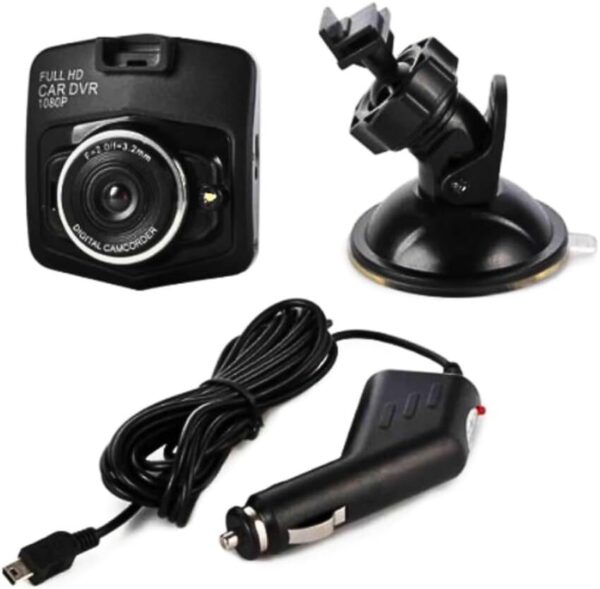 Câmera Veicular DVR Full HD 1080P, Tela LCD, Visão Noturna, USB, Com Bateria Recarregável