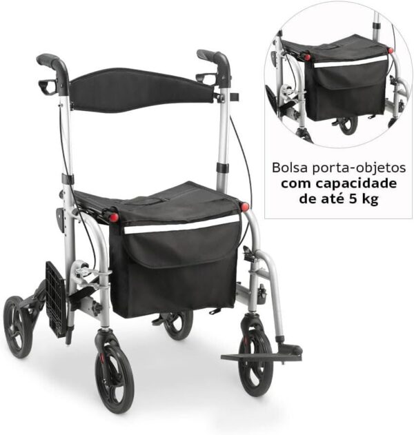 519zrYCH0JL._AC_SL1000_.jpg Dellamed - Andador para Idoso Adulto com Rodas e Assento Dobrável 135kg D15