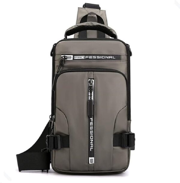 Mochila Bolsa Ombro á Prova D'água Sling Crossbody Bag com 1 Cabo USB e Entrada Masculina Meninos Casual Passeio