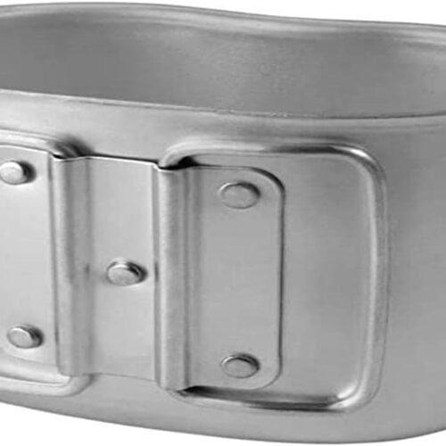 51BeCthHmL._AC_SL1200_.jpg Guepardo, Caneca para Cantil, Aventureiro Alumínio 530ml, Resistente, Compacta, Ideal para Camping e Trekking, Prata