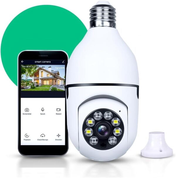 Câmera Segurança Lâmpada Ip Wifi 360° Full HD Inteligente