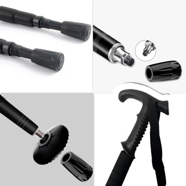 Bastão Ajustável Para Trekking, Caminhada, Trilhas Com Ponta De Aço Haste De Alumínio