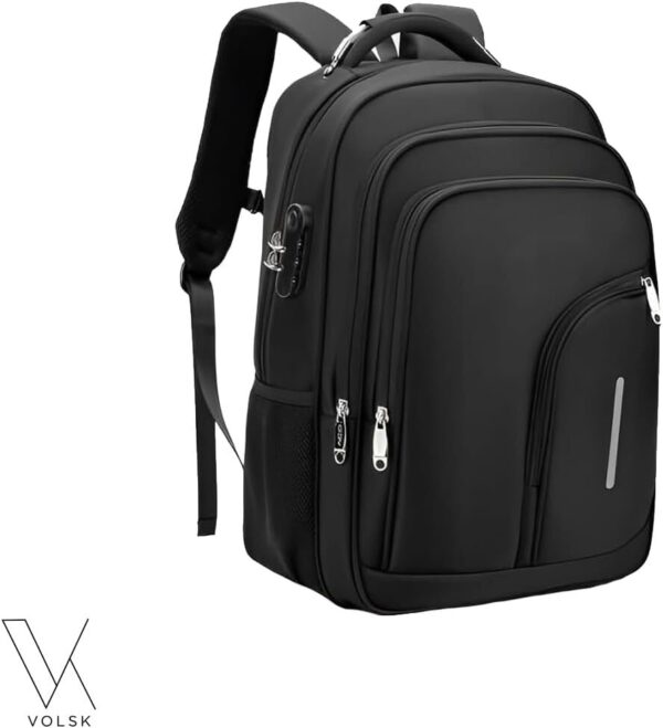 Mochila Masculina Executiva Grande Reforçada para Notebook Trabalho, Viagem e Escola Design Antifurto, Impermeável, com Cabo Reforçado, Saída USB e Fone, Conforto Segurança e Durabilidade, Unissex