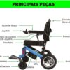 Cadeira De Rodas Motorizada Elétrica Dobravel Compacta Pop Power Lite - Preto