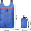 Mochila de caminhada dobrável com bolso frontal impermeável com zíper, mochila leve de hidratação, mochila de água para caminhadas diurnas, passeios, ciclismo rave para homens e mulheres, azul