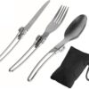 Kit Panelas Alumínio Táticas Compactas Camping trekking Pesca 2 Pçs + Talheres 3 Pçs