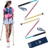 51HdO-I60L._AC_SL1000_.jpg AONIJIE Bastões de trekking – 2 bastões de caminhada dobráveis ultraleves de fibra de carbono com sistema antichoque e bloqueio rápido, bengalas dobráveis para caminhadas, acampamento