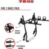 51HfUYg3FwL._AC_SL1200_.jpg TRUE SPORT Suporte Transbike Universal para 2 Bicicletas, Compatível com Carros Sedan, Hatch e SUV, Preto
