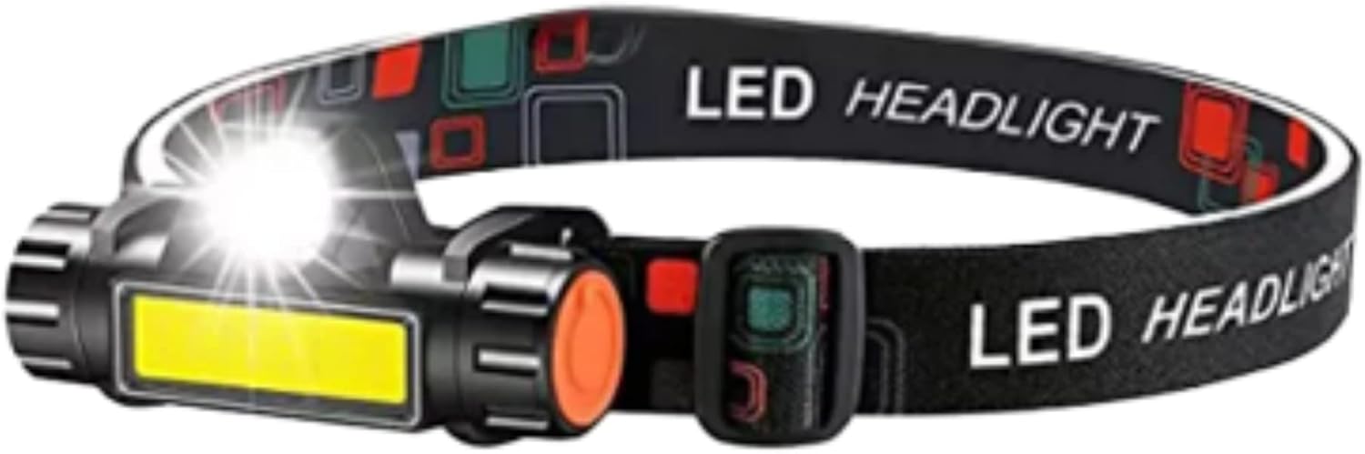 Lanterna De Cabeça Led Potente Recarregável e À Prova D'Água Para Uso em Mecânica Ciclismo Caminhada Trilha Acampamento Pesca Noturna Vigilância Portátil 4 Modos de Iluminação AlverSun