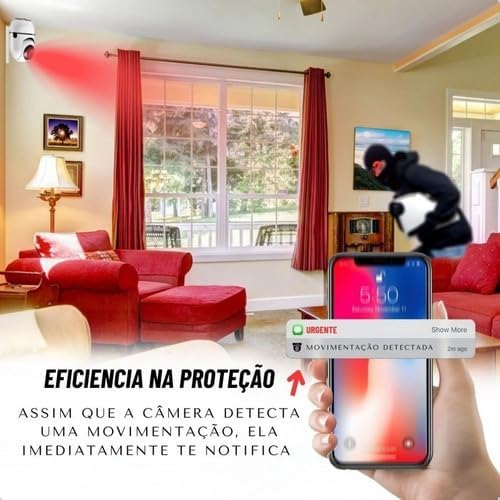 51Ke2rsFWVL._AC_.jpg Câmera IP 1080p Yoosee 360°, Visão Noturna, Detecção de Movimento, Áudio, Rede 2.4GHz, Monitoramento de Bebê e Pets