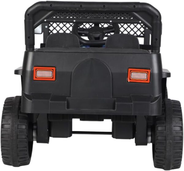 Bang Toys - Carrinho Elétrico Infantil Adventure 12V - com Luzes de LED, Sons, Entrada USB/MP3, Bluetooth, Controle Remoto - Suporta até 50kg - Cor Preto