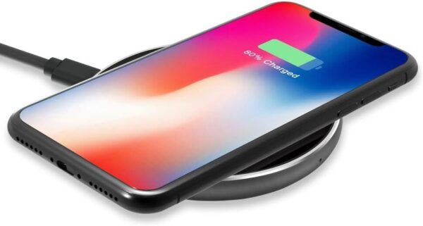 51M9C2Sc3mL._AC_SL1000_.jpg Geonav Carregador por Indução de mesa 10W, vidro, carregamento rápido, compatível com aparelhos Android e iPhones com padrão Qi, QI10WG, Preto
