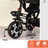 Triciclo Infantil Bebê Baby Style 2 em 1 com Assento Giratório 360°, Capota Removível e Haste de Empurrar – Certificado INMETRO (Preto)
