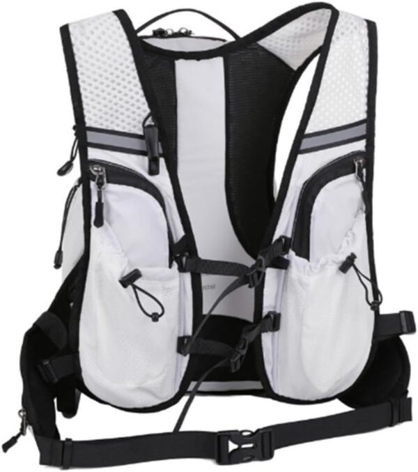 Dynwave Pacote de hidratação 12l mochila de hidratação leve reflexiva ultraleve bexiga de água correndo mochila para escalada de montanha, branco