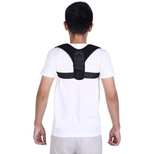 51PZWUBWauL._SL1500_.jpg Corretor Postural Ajustável, Alinhador de Coluna Unissex, Suporte Lombar para Alívio das Dores nas Costas, Preto