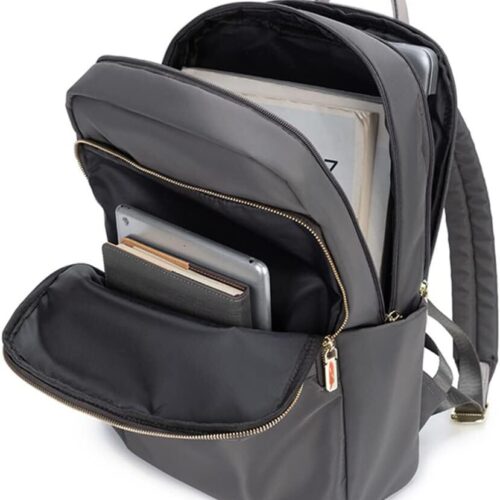 Mochila Feminina de Nylon Impermeável, Compartimento para Notebook de 14 polegadas, Ideal para Comutar, ir à Escola e Uso Casual